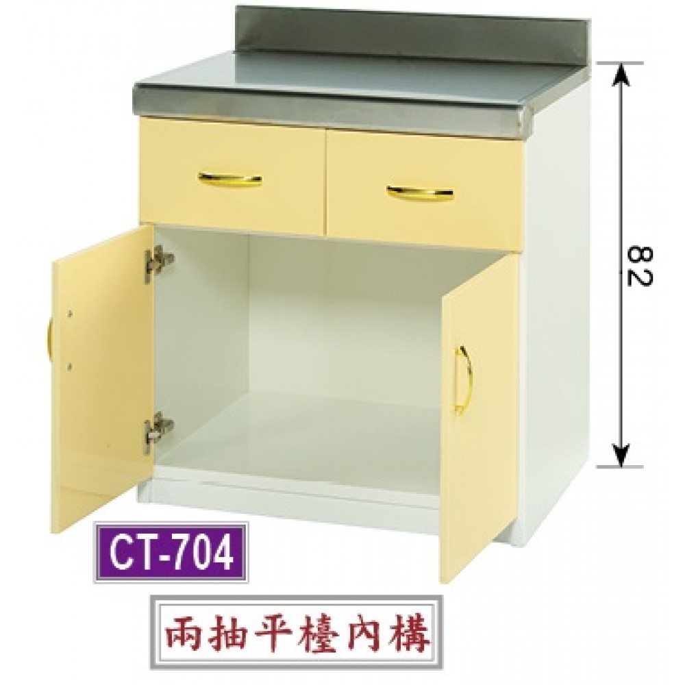 環保塑鋼雙抽/ 雙開門流理台  CT-704