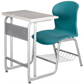 2-40 新型學生單人連結課桌椅