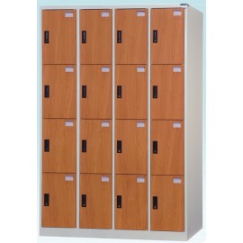 16人木紋塑鋼門片置物櫃/衣物櫃 DF-KL-3516FF