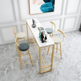 大理石吧臺桌家用陽臺高腳桌方形現代簡約輕奢小型奶茶店桌椅組合